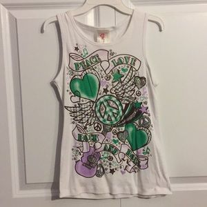 White tank top with fun designs